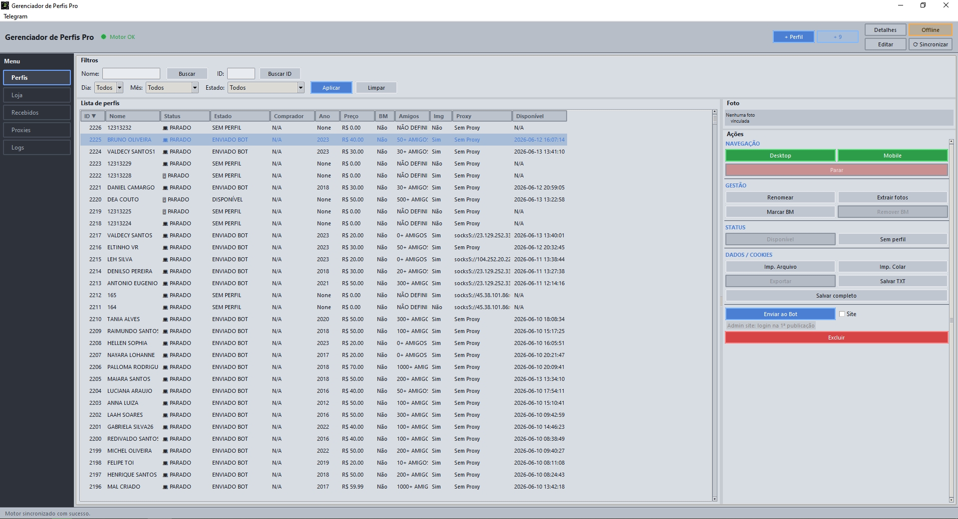 Screenshot Gerenciador