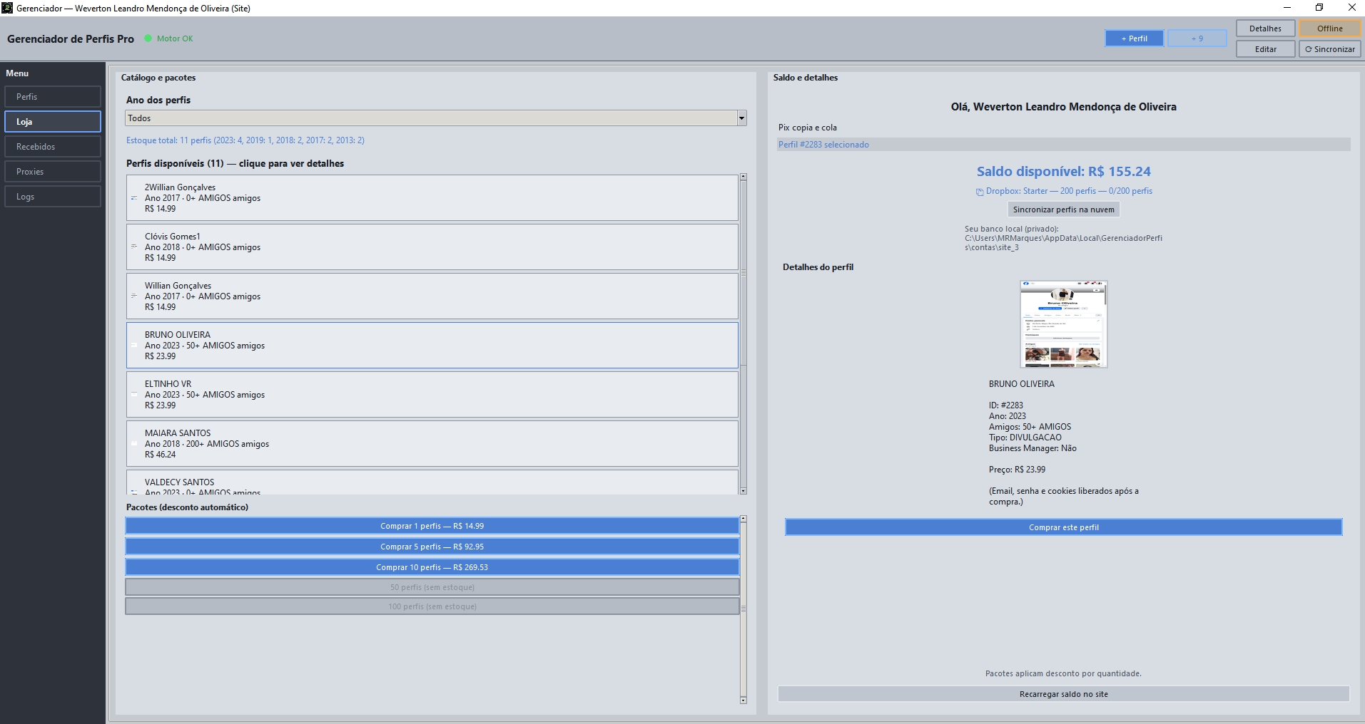 Screenshot Gerenciador